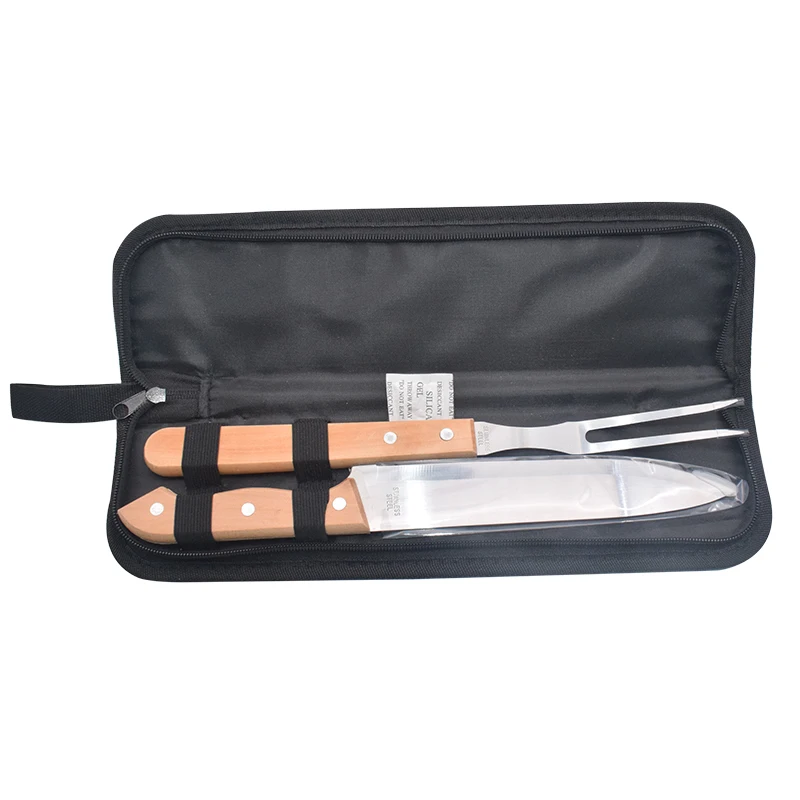 

2Pcs/Set BBQ Fork Knife Picnic Roasted Tools Stainless Steel Barbecue Tool Sets Barbecue Accessories Portable Kitchen Gadgets