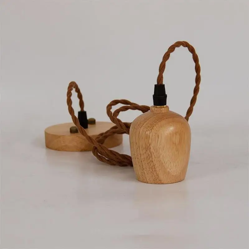 Деревянный подвесной светильник из цельного дерева современный для гостиной