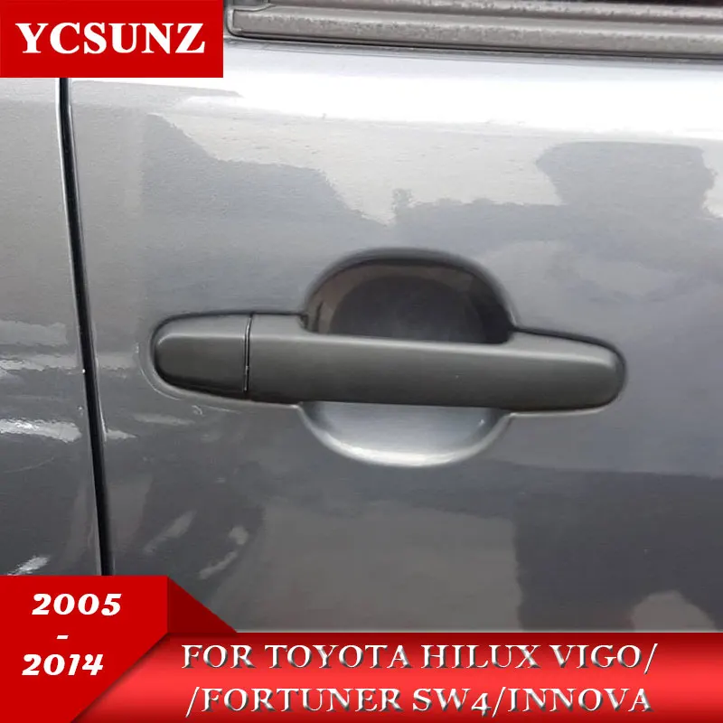 Автомобильные аксессуары ABS черная дверная ручка Крышка для Toyota Hilux Vigo 2005- Fortuner SW4 2008- Innova 2008