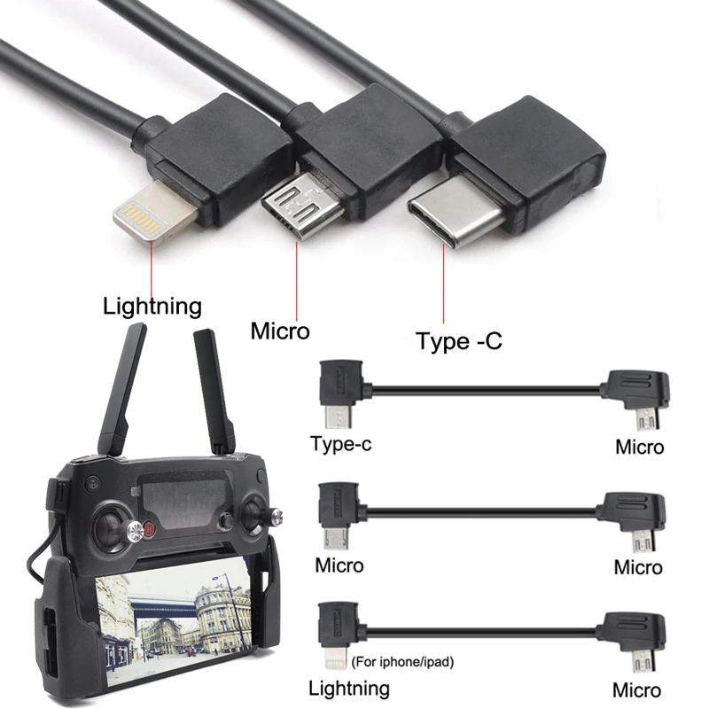 Кабель для передачи данных Micro USB DJI Mavic 2/MINI/pro/Air /spark Controller/Samsung/i подходит IOS Type c OTG