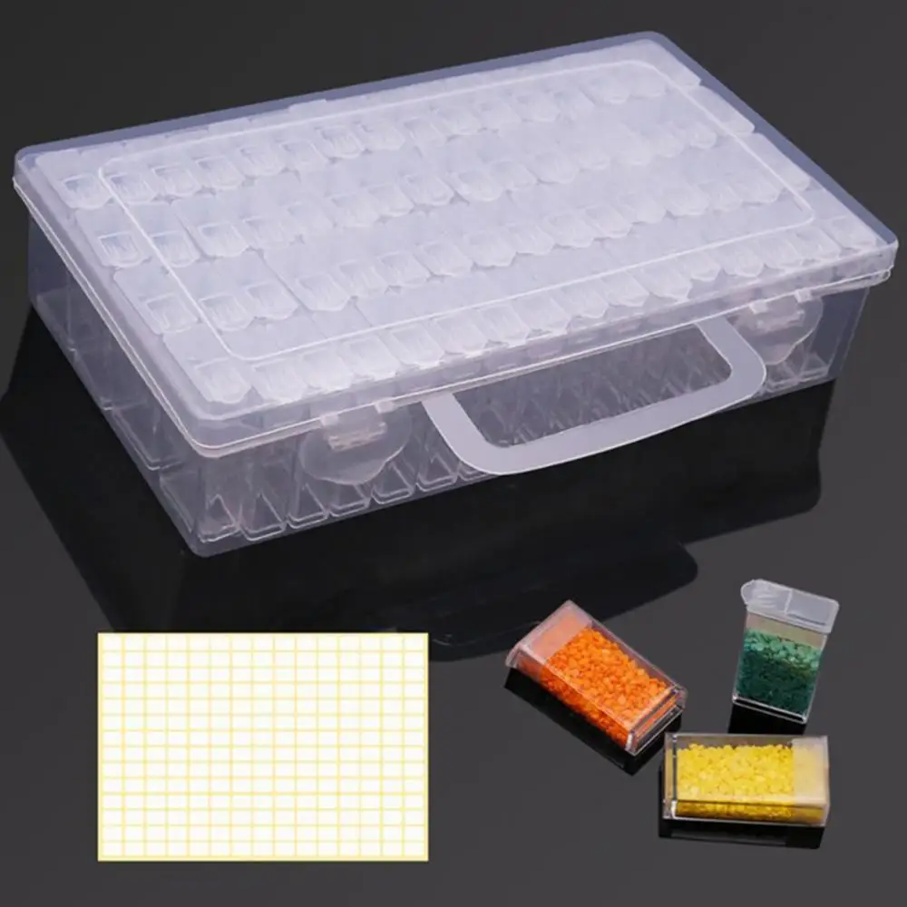 

24/42/64/84/100 Grids Clear Diamond Painting Dispenser Bottle Bead Container Travel Portable rangement