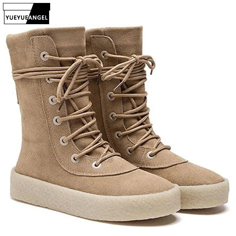 Модные мужские ботинки замшевые дезерты из коровьей кожи повседневные до