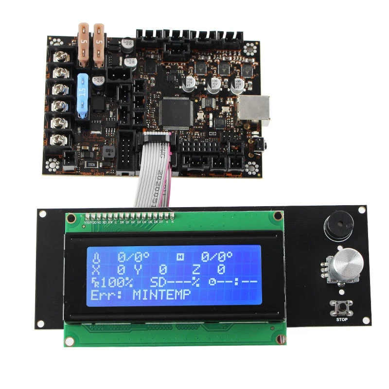 3D Printer Motherboard Kit for Reprap Prusa I3 MK3 Einsy Rambo 1.1B Board with TMC2130 SPI Control + 2004Lcd