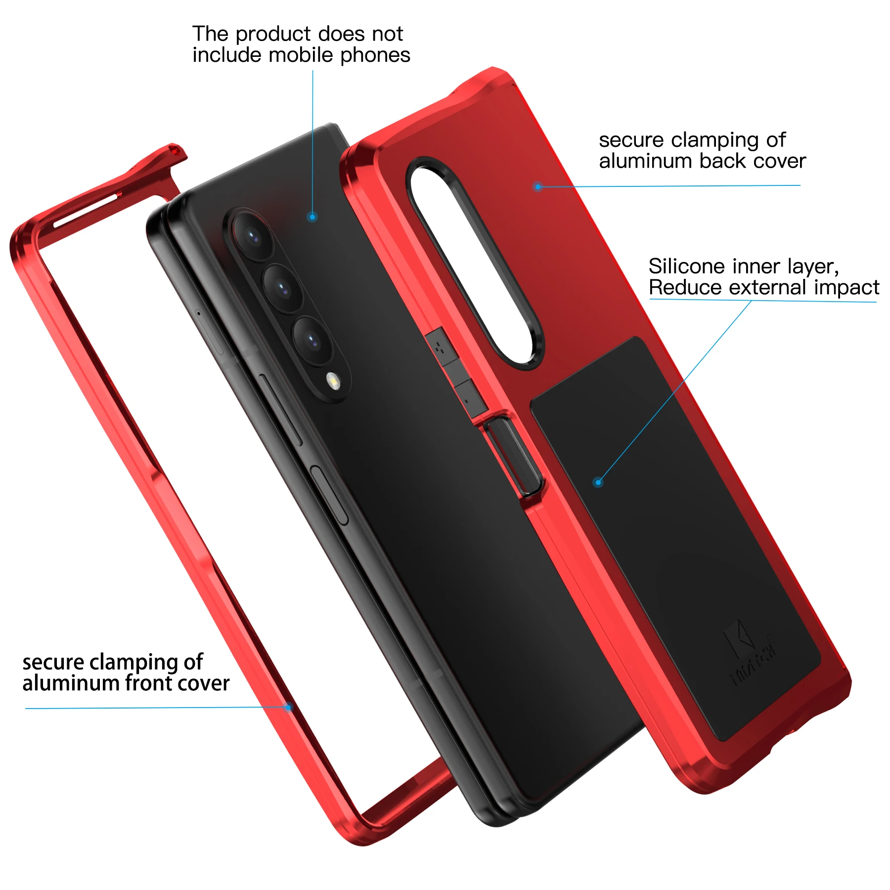 Case for Galaxy Z Fold 3/Z Fold 4 Heavy Duty Protection Armor Shockproof Hard Aluminum Metal Samsung Z Fold 3/Z Fold 4 Cover