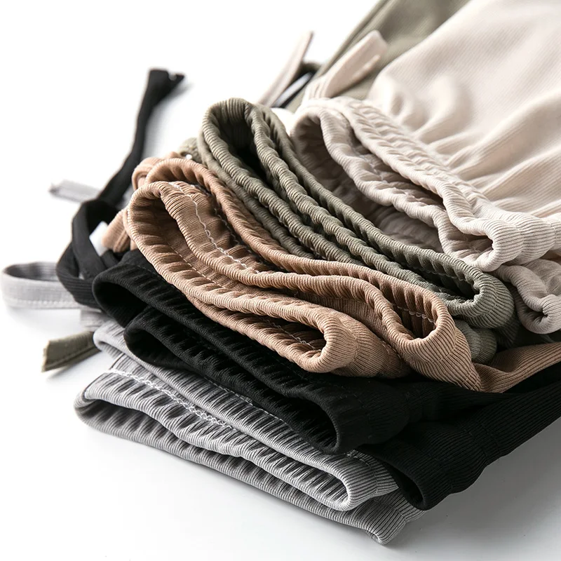 Летние свободные штаны из ледяного шелка на шнурках для девочек вязаные Длинные