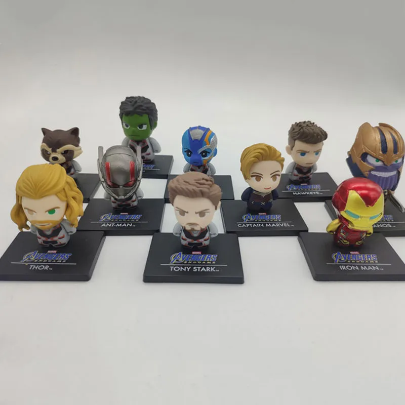 

Marvel The Avengers Iron Man Thor Gacha Action Figures Peripherals Model Toy Desktop Ornaments