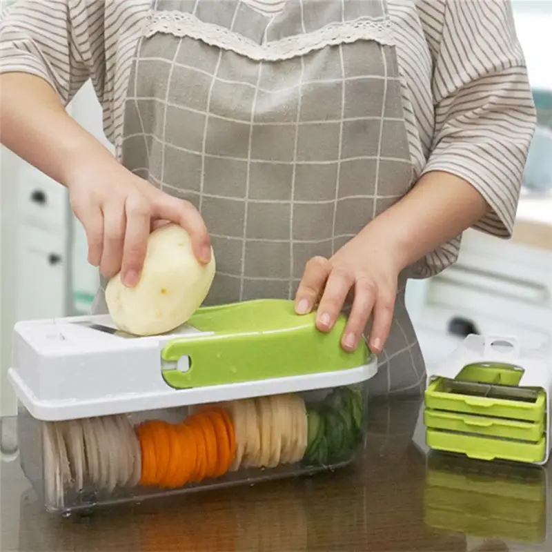 Многофункциональное ручное устройство резки овощей с 8 лезвиями для нарезки