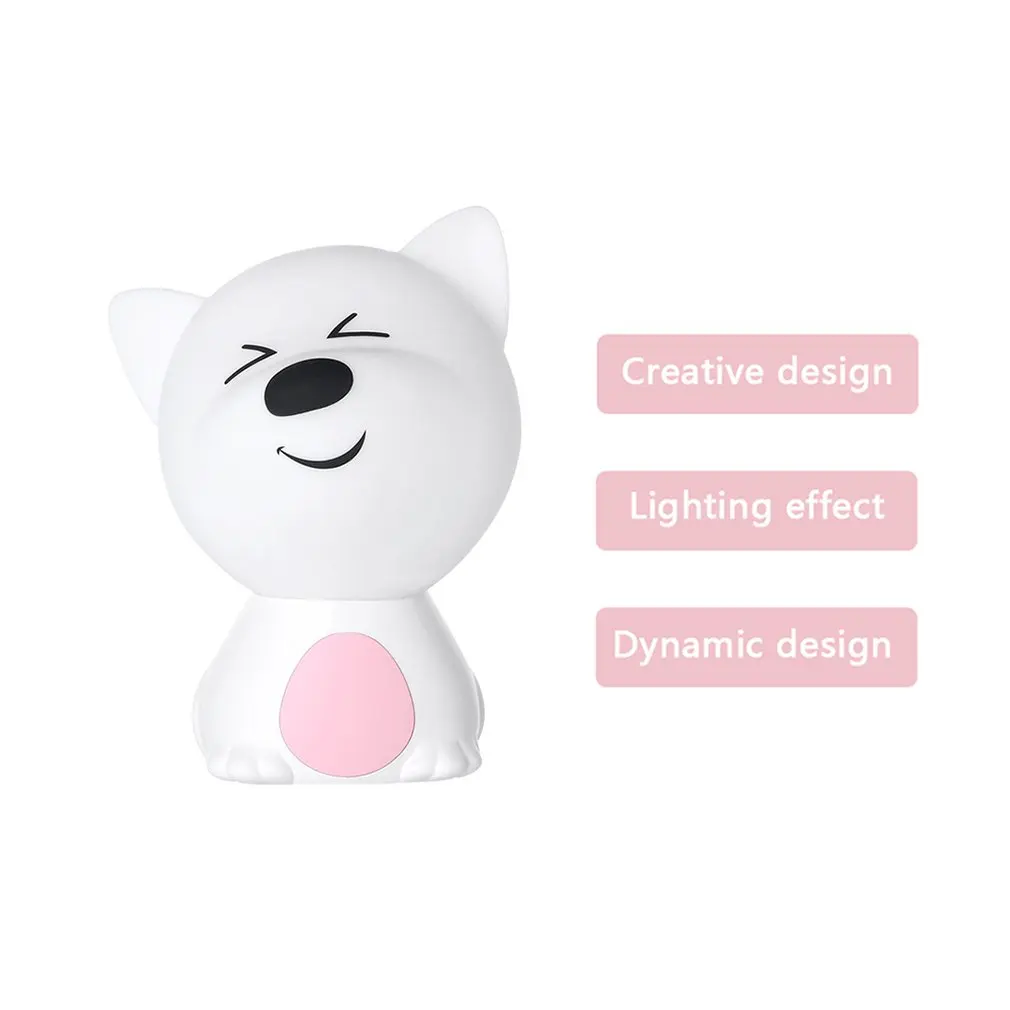 

Led Cute Cartoon Dog Night Light Home Bedroom Decoration USB Charging Lights Creative Atmosphere Bedside Lamp