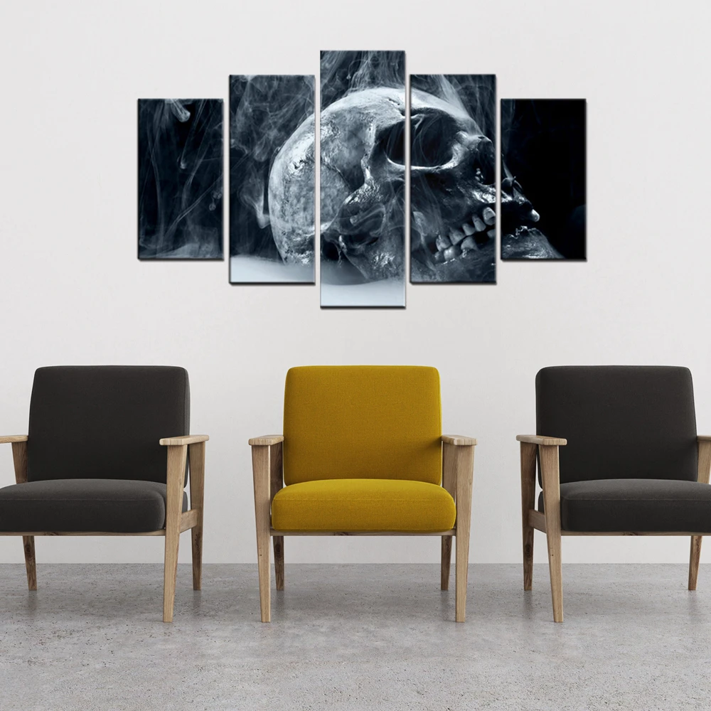 Картина на стену в виде курительного черепа для гостиной | Дом и сад