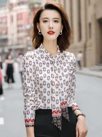 long sleeve blouses shirts for women fall winter ol styles ladies work wear blouse career interview tops clothes with bow tie