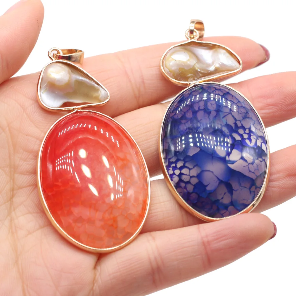 

Natural Stone Hot Selling Trendy Agates Pendants Necklace Pendant for Jewelry Making DIY Necklace Size 31x76mm