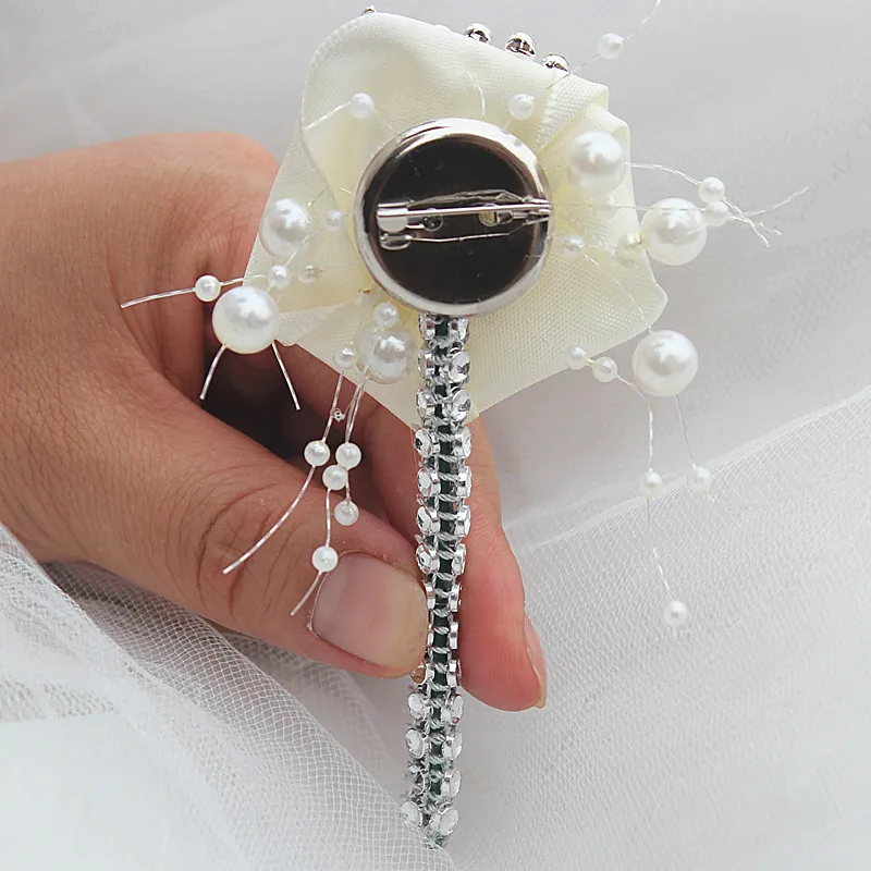 100% Новый слоновой кости жених бутоньерка Лучшие Мужчины цветок Бутоньерка