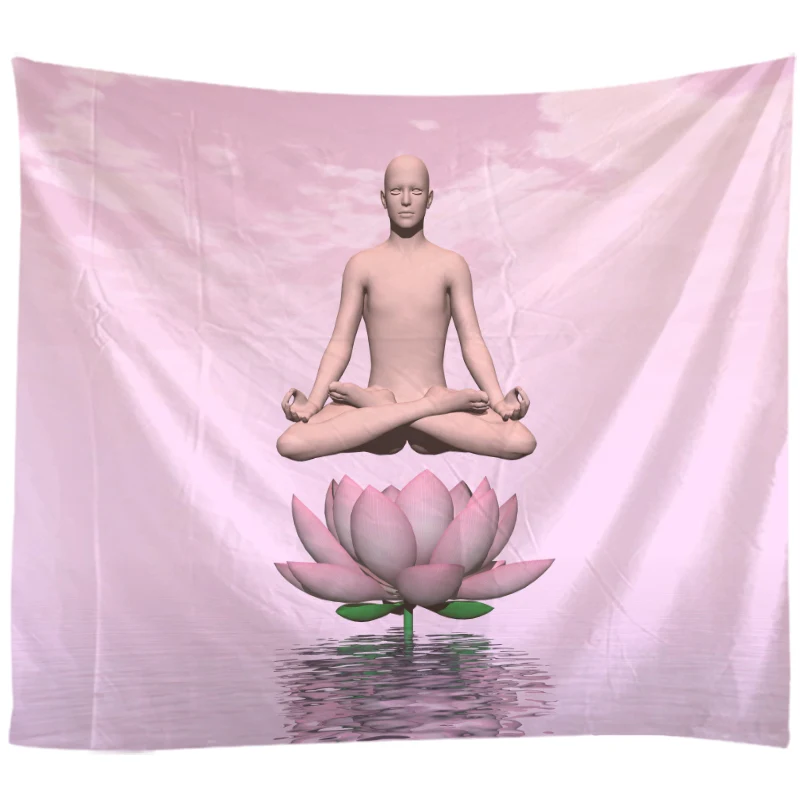 Креативный 3D гобелен с рисунком фигуры Будды джосса Настенное подвесное