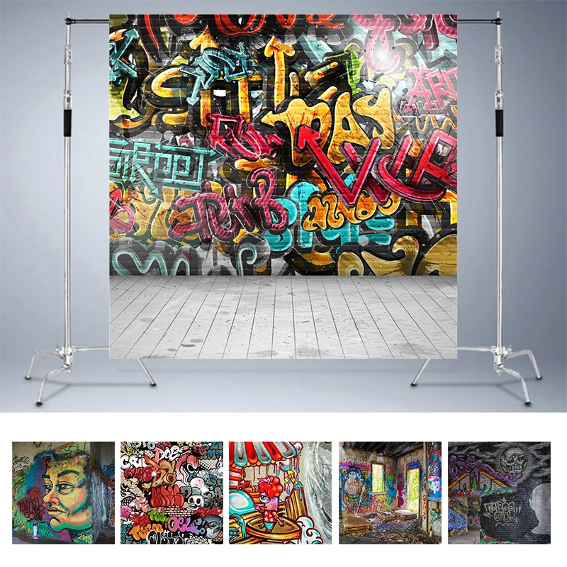 

Nitree Backdrop Photography Background For Party Cartoon Portrait Graffiti Brick Wall Street Passage Photo Studio Vinyl