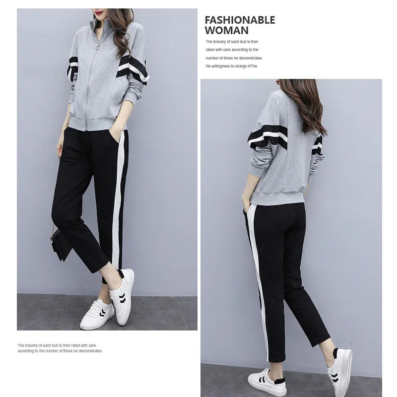 Большой плюс размер спортивные костюмы пальто спортивный костюм женское + брюки