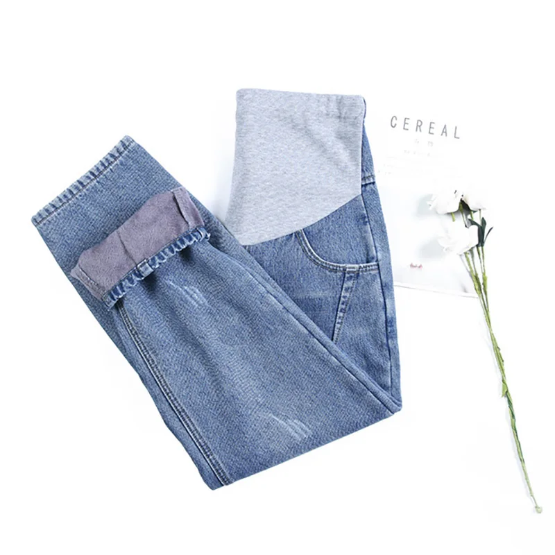 Весенние джинсы для беременных женщин 2019 джинсовые штаны хлопковые однослойные