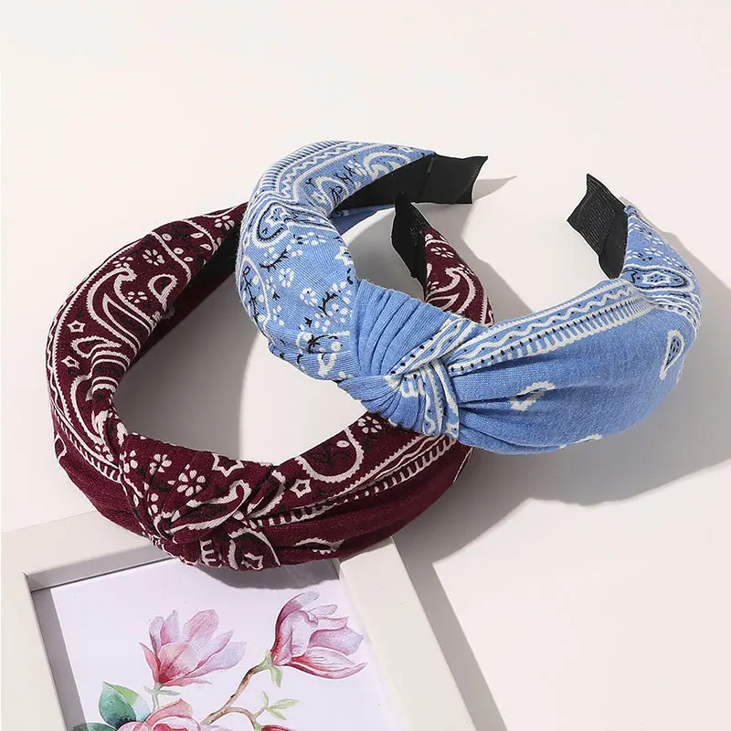 

2021 New Cashew Flower Headbands For Women Women Knot Point Hair Hoop Girls Hair Accessories Make Up Hairband Head Hoop Dropship