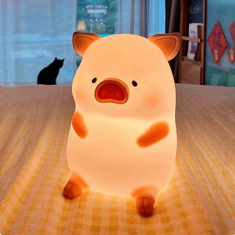 

Светодиодный ночсветильник LULU Pig Pat, силиконовый, с зарядкой от USB