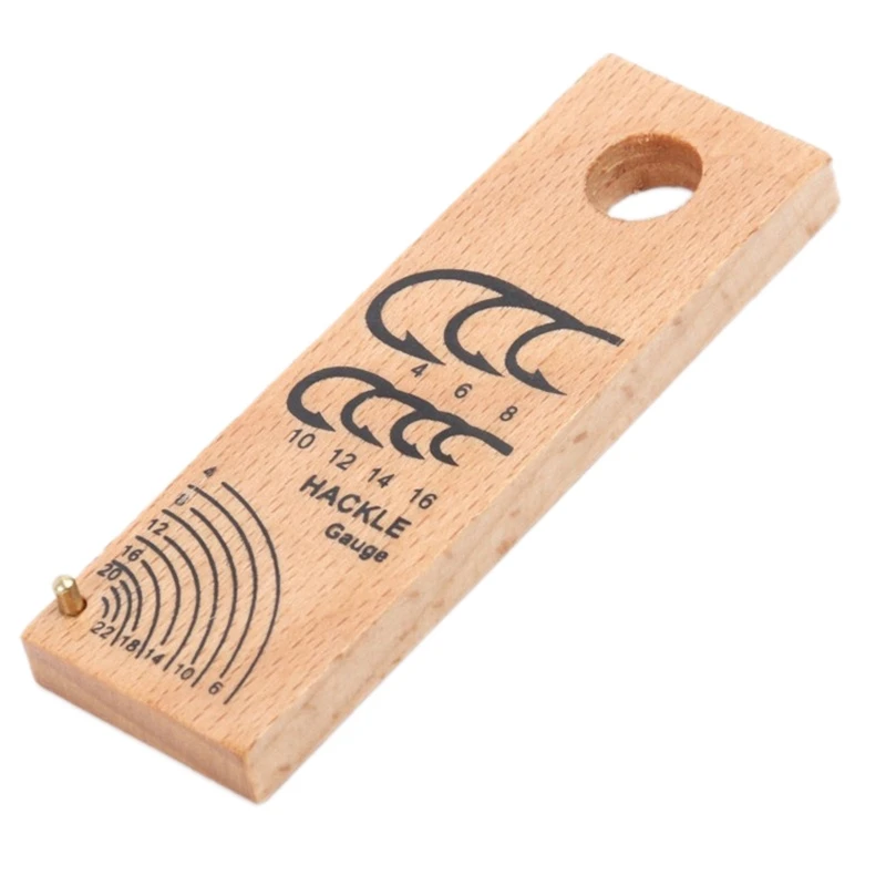 

Wooden Fishhook Ruler Fishing Fishhook Gauge Lightweight Compact Fish Hook Measuring Contrast Ruler Fish Fly Tying Tool