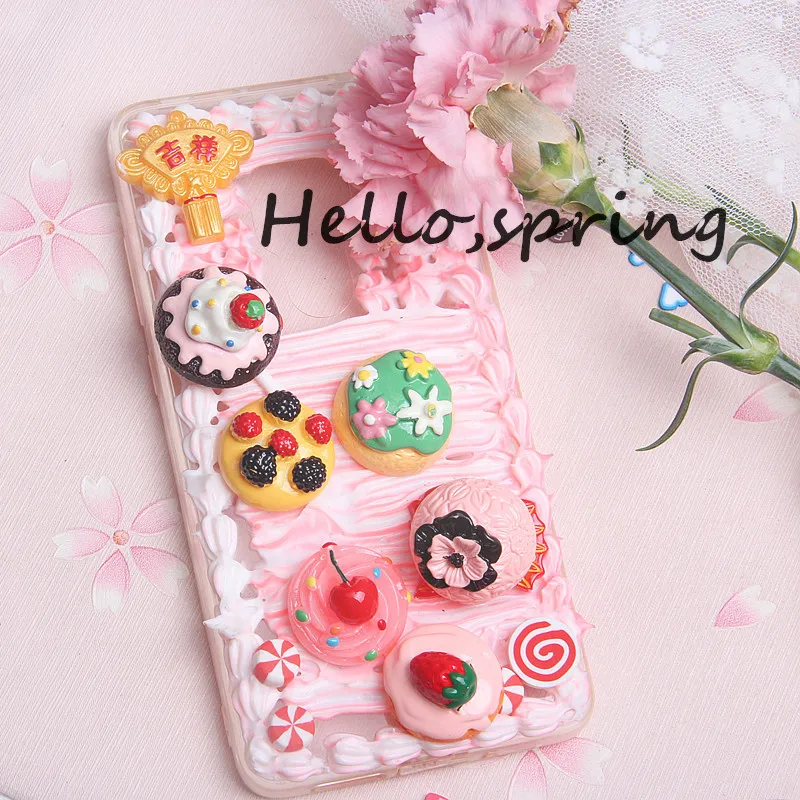 5 шт. имитация клубники фруктовый торт пищевая Смола плоская спина кабошон Kawaii DIY