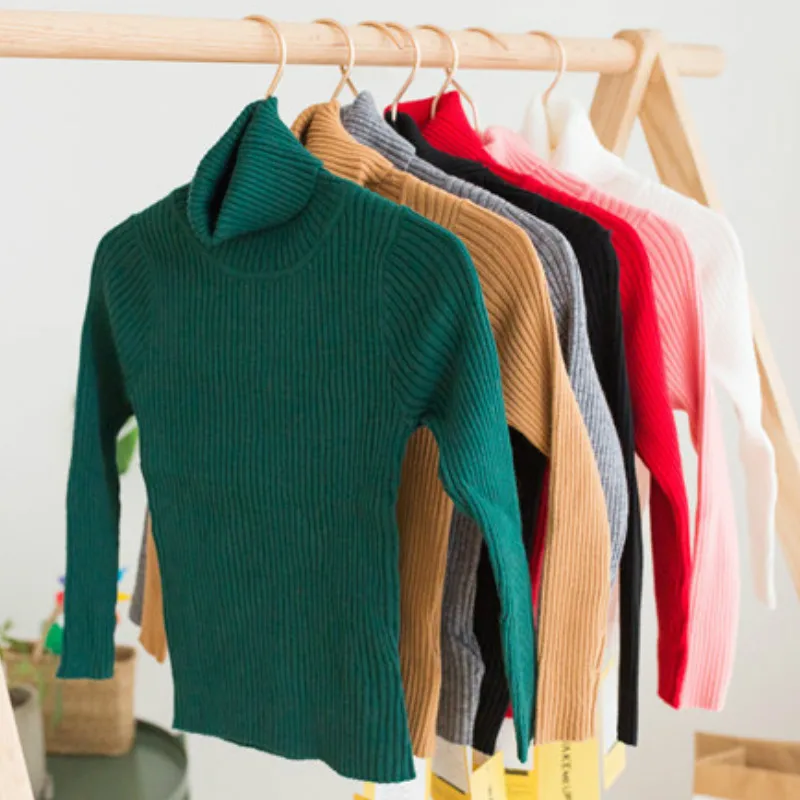 Осенне зимние теплые свитера для мальчиков Детские с высоким воротником