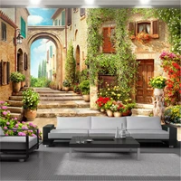 romantic 3d landscape wallcovering wallpaper beautiful european style flower house home decor painting mural wallpapers