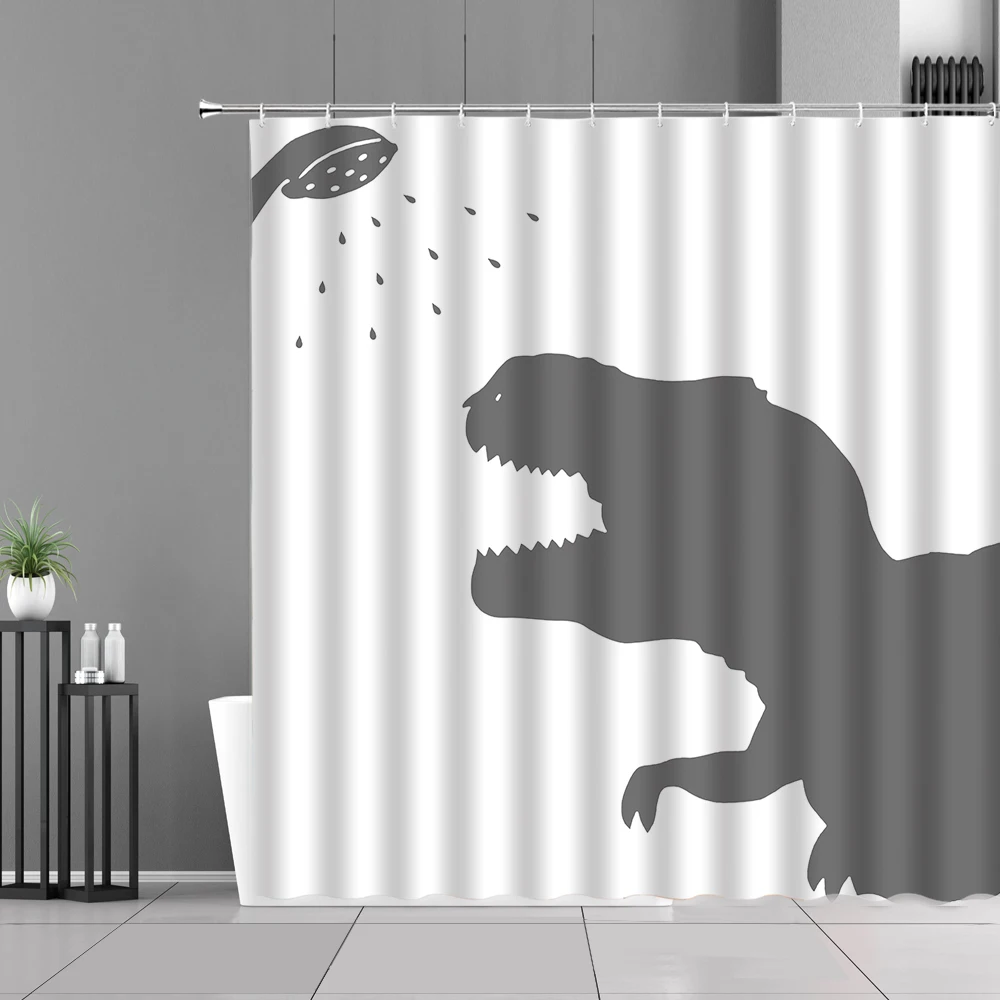 

Занавеска для душа, водонепроницаемая, с мультяшными животными, с крючком