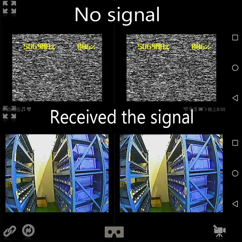 5 8G FPV приемник UVC видео Downlink OTG VR Android Phone и LST S2 + AIO 800TVL CMOS Mini 40CH 25mW передатчик
