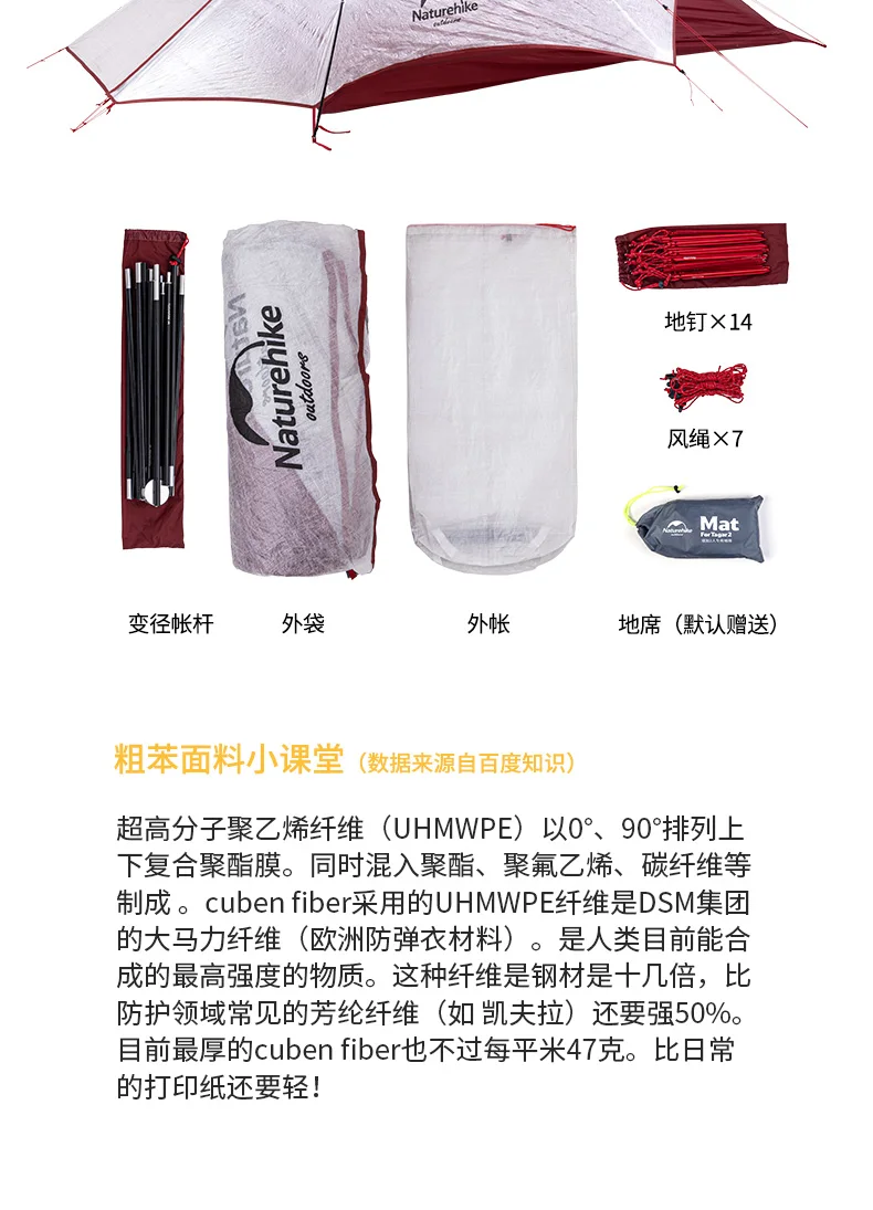 Naturehike cloud up wing 2/15D нейлон 2 человек Открытый Сверхлегкий Палатка с ковриком лучше, чем cloud up 2/cloud пиковая 2