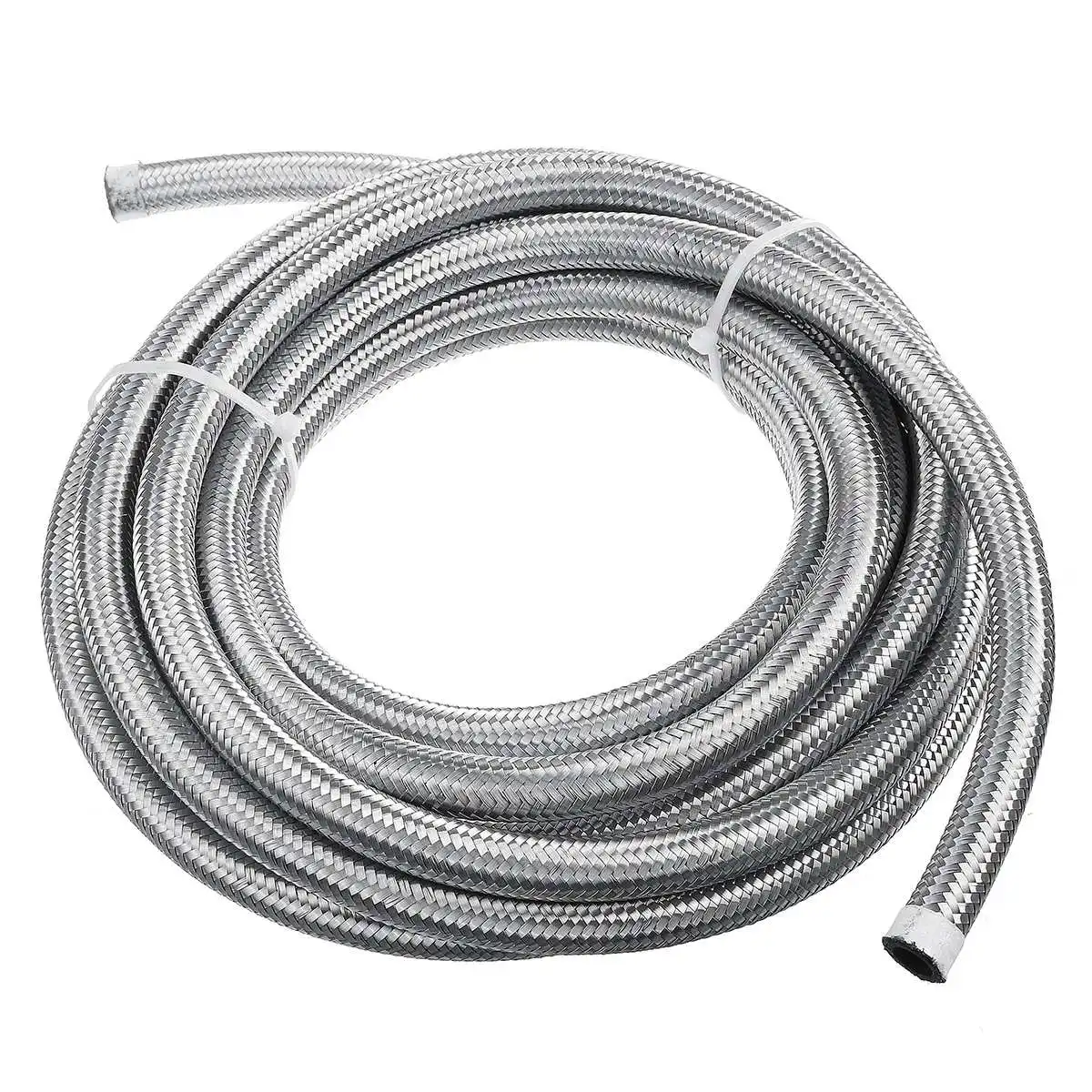 

20FT 609.6cm AN3 AN4 AN6 AN8 AN10 Fuel Hose Oil Gas Line PTFE Stainless Steel Braided
