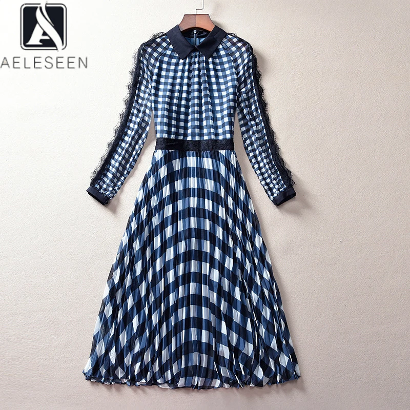 AELESEEN платье в клетку для женщин 2020 Rynway стильные весенние и летние туфли на