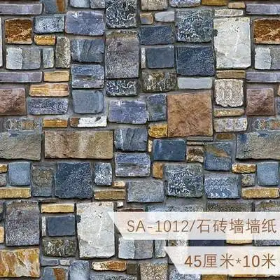 

45CMX100CM Home Improvement Self Adhesive Wallpaper Brick Stone Wood Textured 3D Wallpapers for Living Room Store and Barbershop