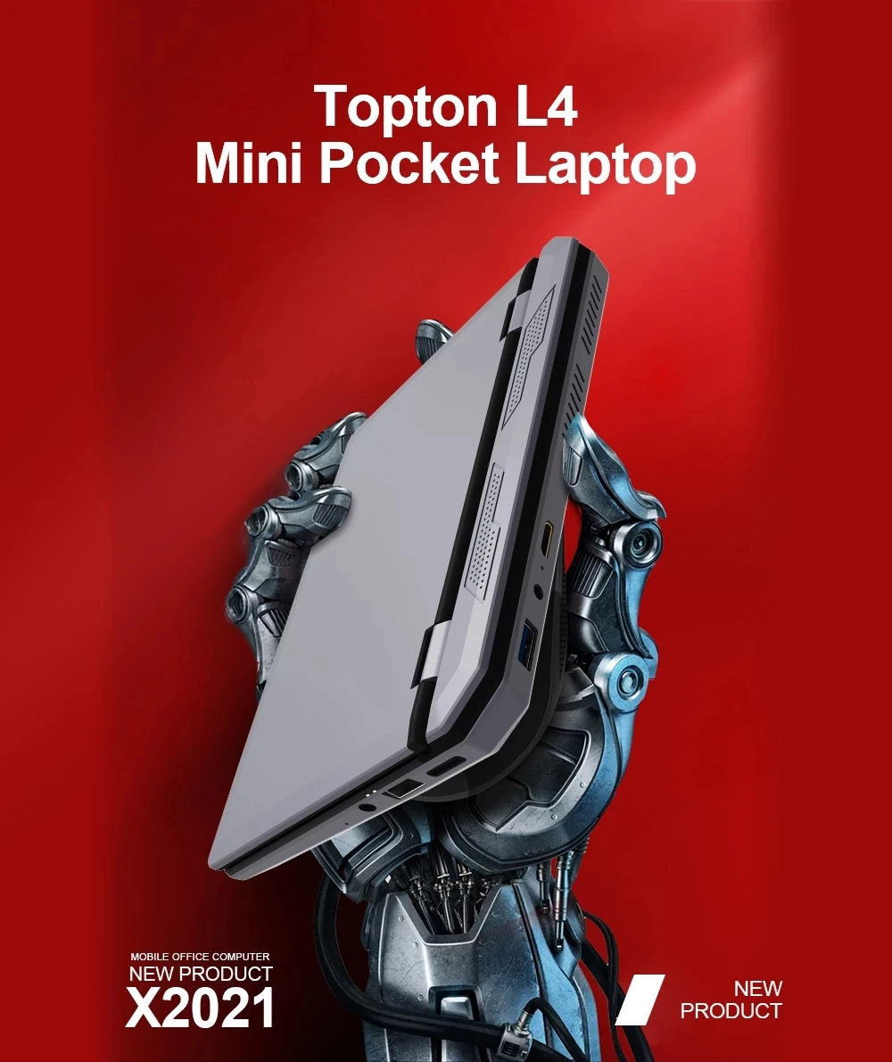 Topton карманный мини ноутбук с 7 дюймовым сенсорным Экран Celeron J3455 8 Гб Оперативная