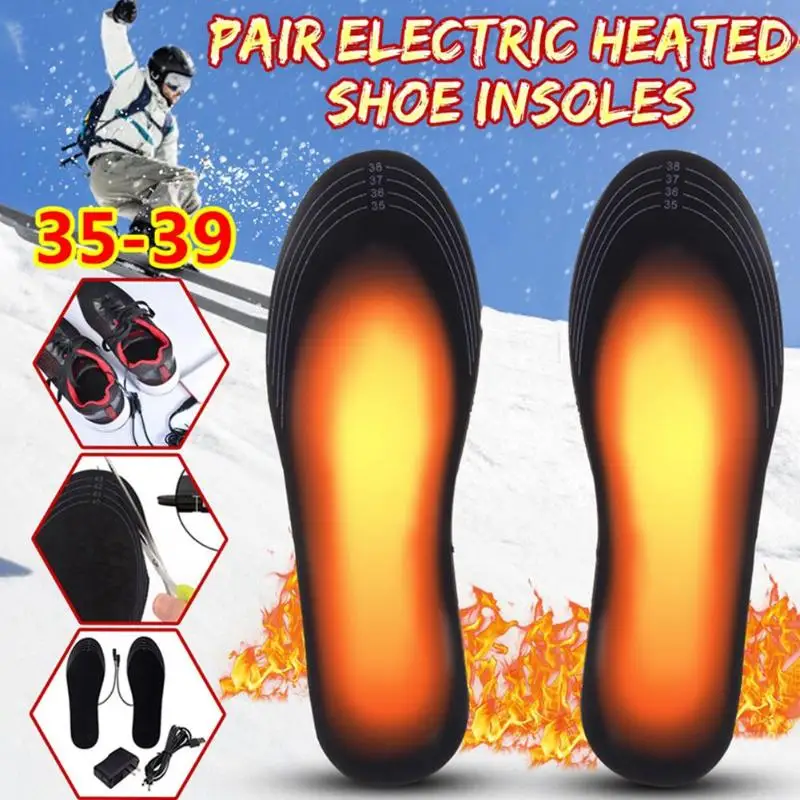 

1Pair Unisex Electric Heated Shoe Insoles Feet Heater Warm Socks USB Charging Foot Heater Winter Electric Heating Pads