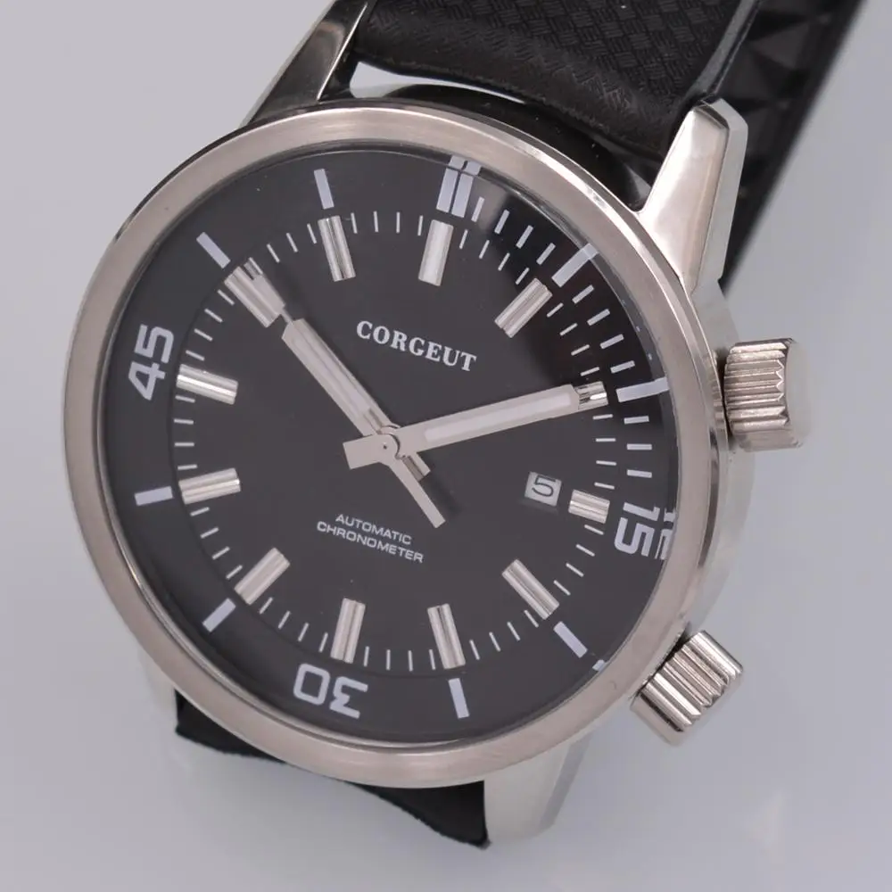 Mens Mechanical Watches Mens Corgeut Top Brand Luxury Date Watch Men rubber sport WaterproofAutomatic Watch Clock 2033