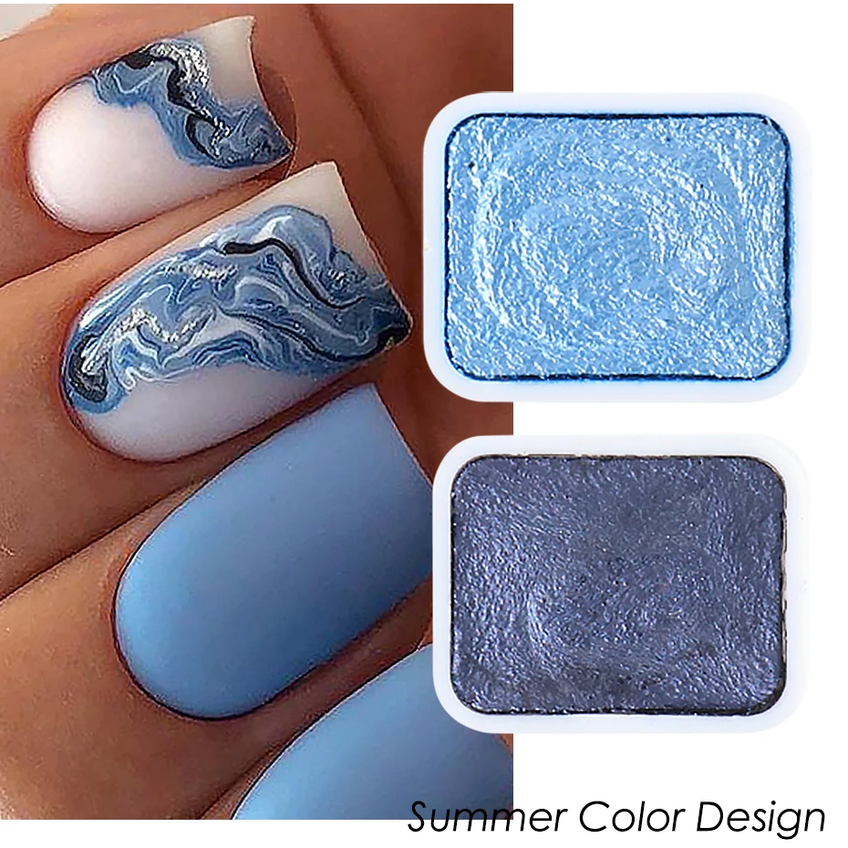 Акварельная краска пигмент для ногтей Блестящий Твердый жемчужный порошок