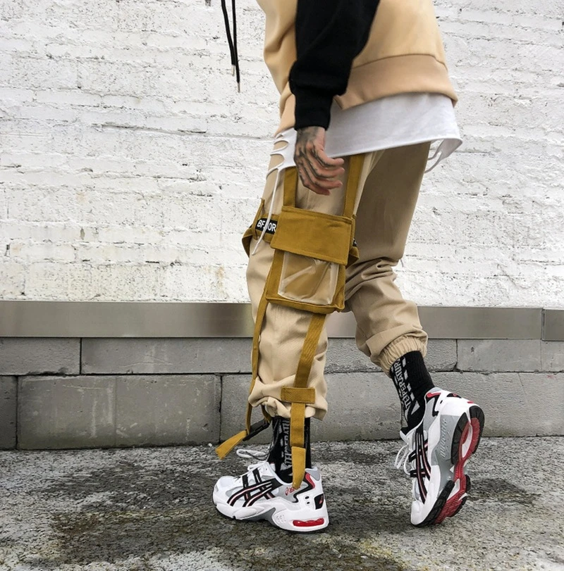 Уличная карго Брюки Мужские Jogger длиной до щиколотки брюки хаки спортивные брюки Модные мужские тренировочные брюки HZ173