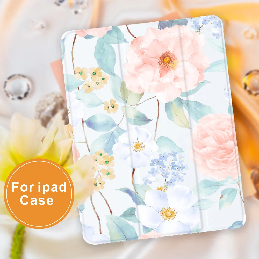 

For ipad case Bright flower series For iPad 10.9 inch Air 4 2020 ipad 5th 6th 10.2 inch 8th Generation 12.9 inch Pro 2018 Mini 5