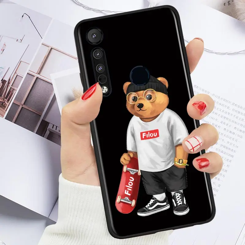 

Fashion Cartoon Bear For Motorola G9 G8 G Stylus Power One Fusion Hyper Edge E7 E6 5G Plus Play Lite Silicone Phone Case