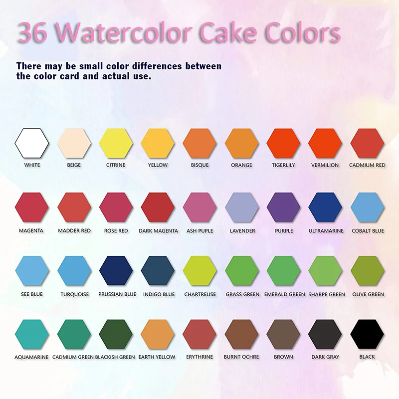 36 цветов сплошные акварельные краски в наборе с деревянной щёткой-столбиком, ручка, кисть для воды, акварельные пигментные краски, школьные ... от AliExpress WW