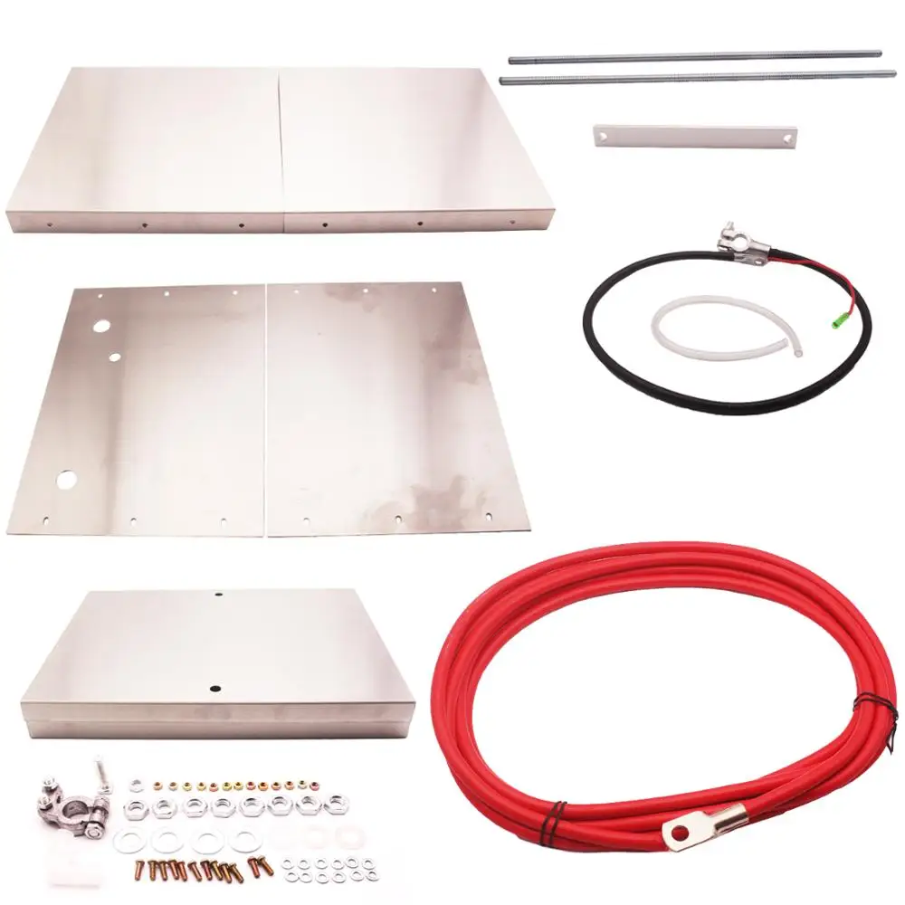 Complete Aluminum Battery Box Relocation Kit Universal Billet Street or Race |