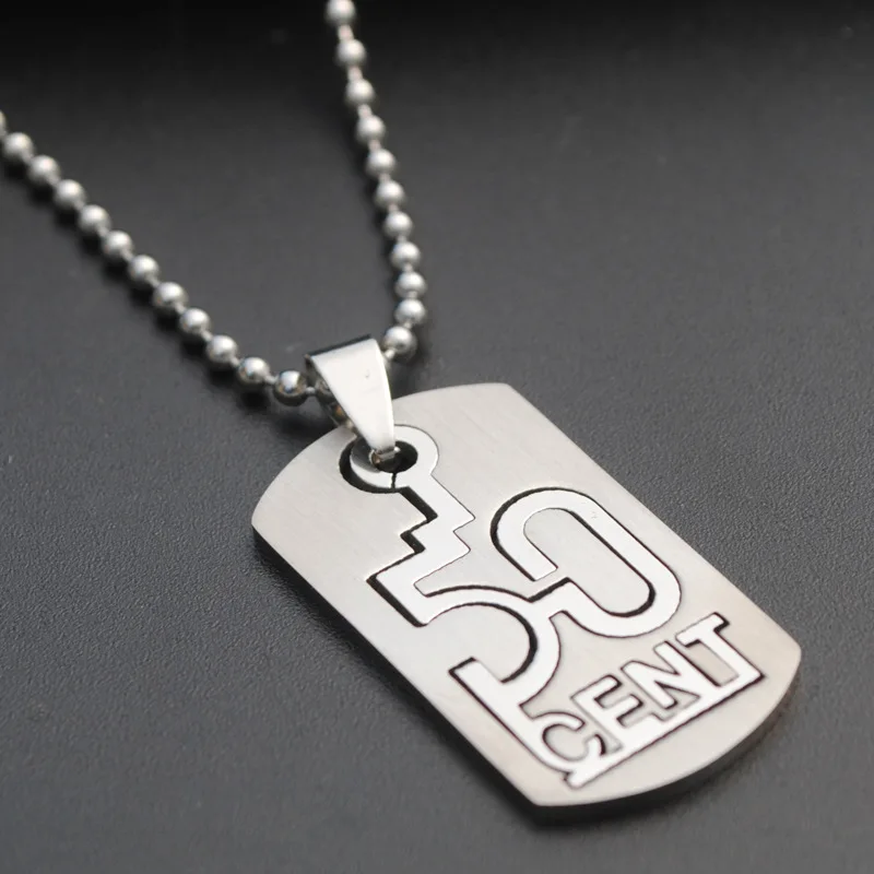 

30 Stainless steel digital 50 cent necklace double-layer Chinese number 50 detachable English alphabet initials dollar jewelry