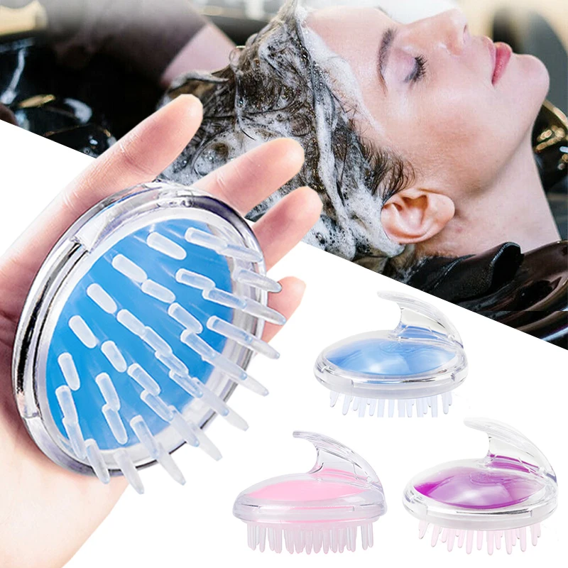 

New Style Cleaning Brush Shampoo Shower Scalp Massager Head Massage Hair Cleaning Portable Soft Silicone Comb Health Products