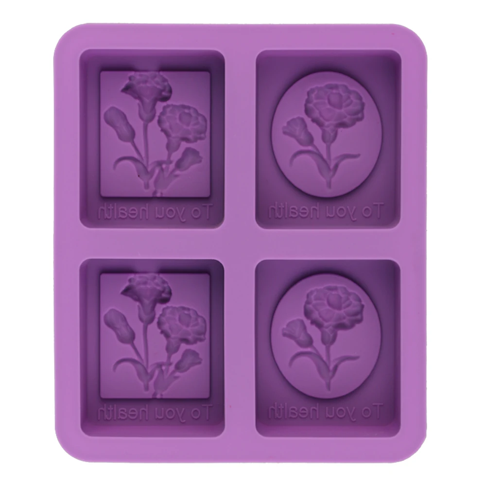 Силиконовая форма для мыла ручной работы прямоугольные формы в виде цветов
