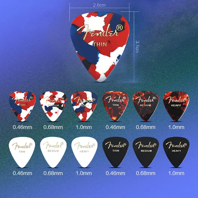 Fender 1 шт. классический медиатор целлюлоидная гитара pick s конфетти акустическая электрическая гладкая гитарная медиатор аксессуары гитарные части
