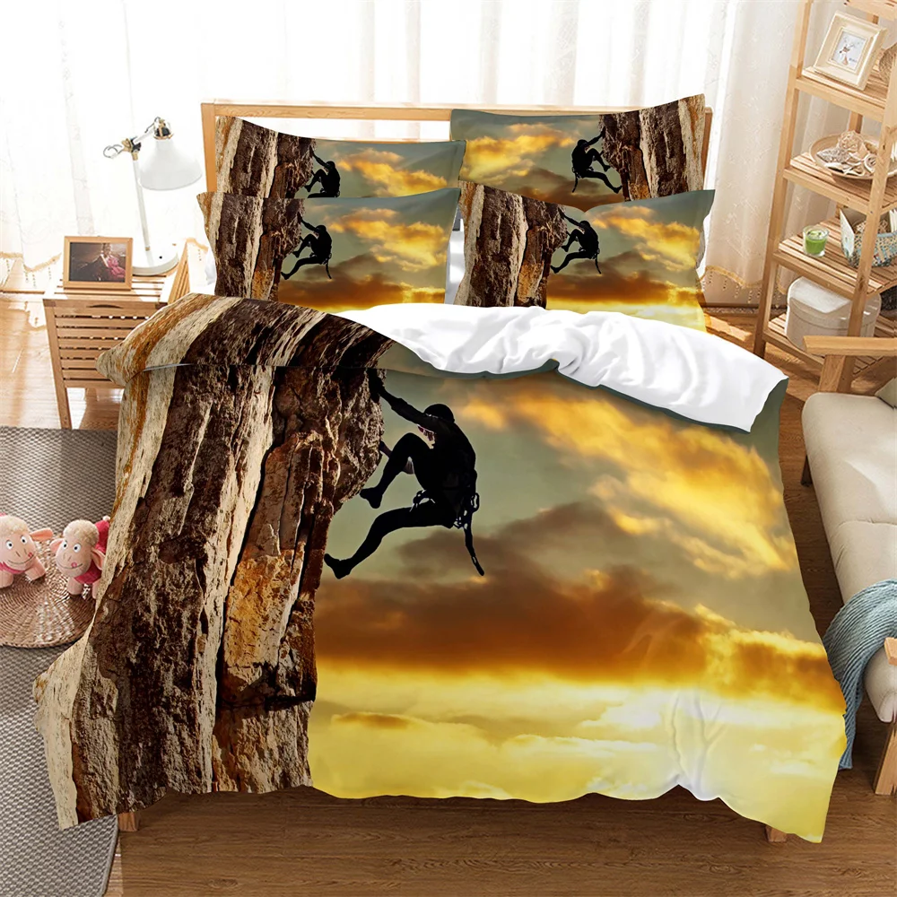 

Постельное белье для скалолазания, Комплект постельного белья из 3-х предметов с цифровой печатью, мультяшное, однотонное, для Северной Америки и Европы, Королевский