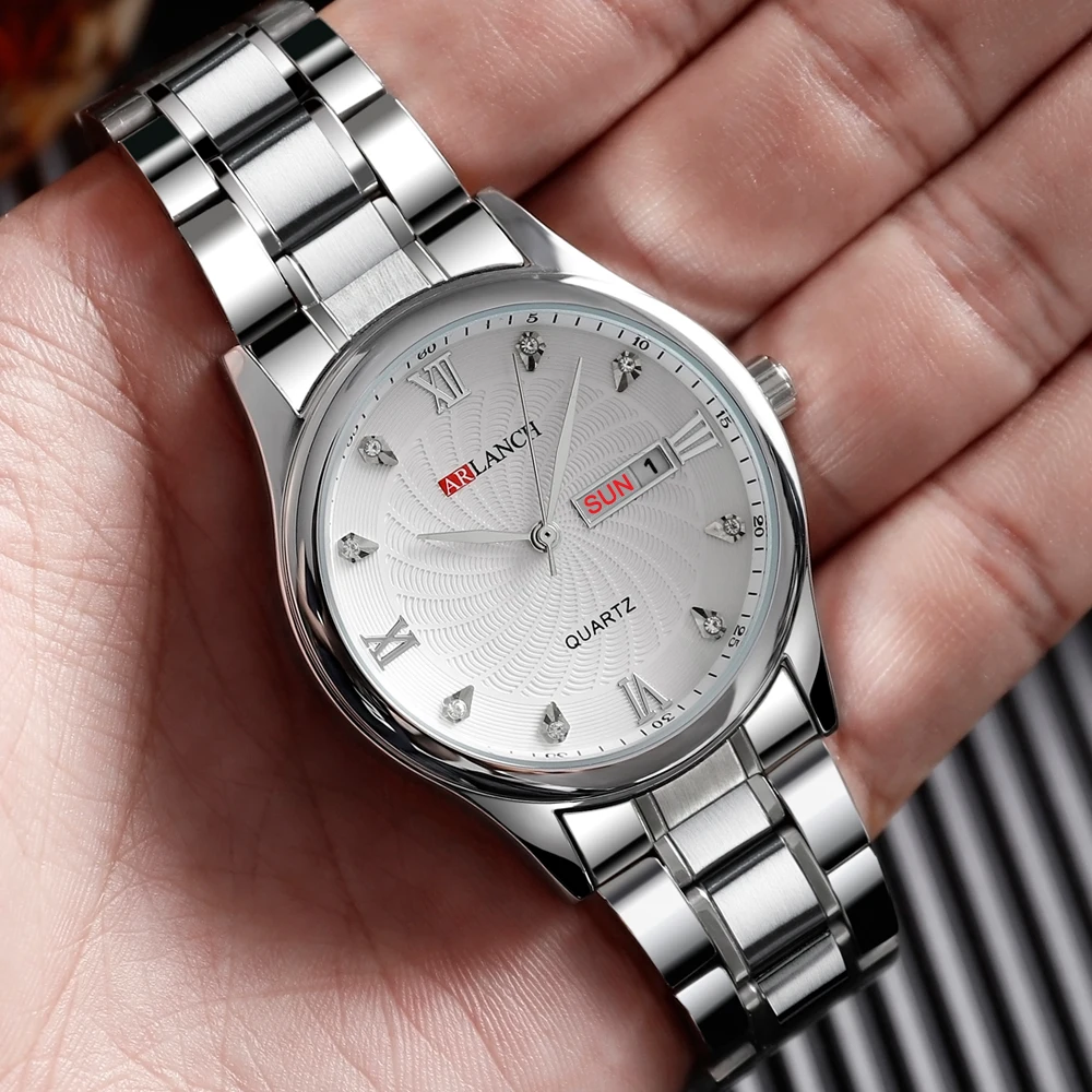 Новинка Reloj Hombre роскошные Брендовые Часы для мужчин нержавеющая сталь бриллиант