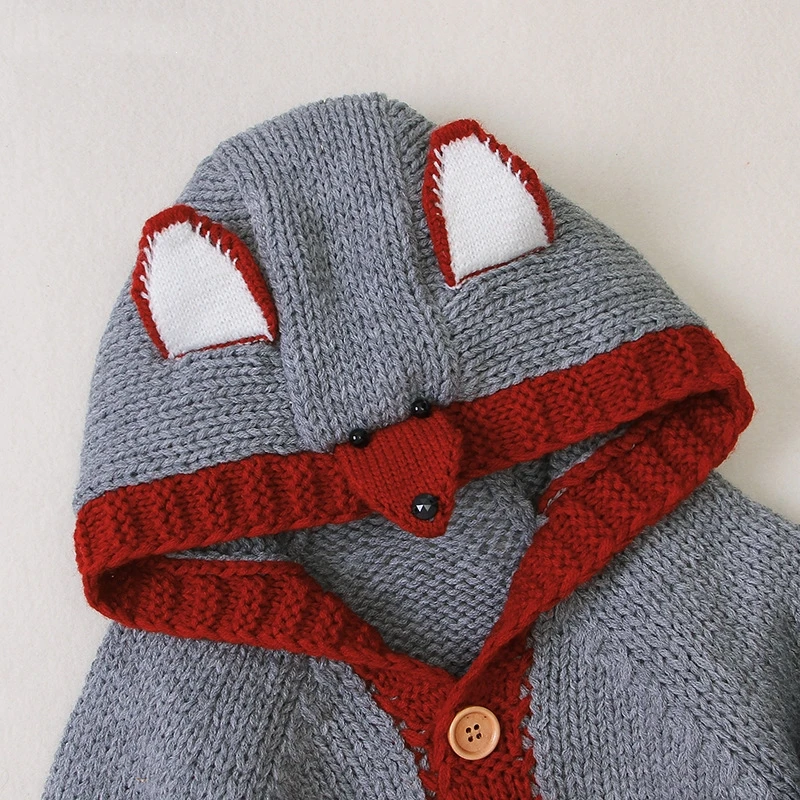 Симпатичные для маленьких девочек и мальчиков с длинным рукавом рисунком лисы