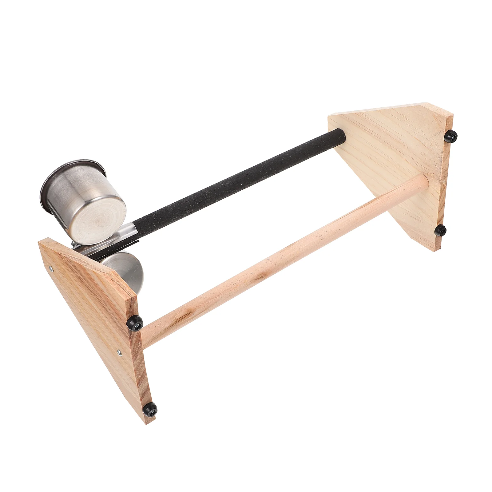 

Portable Lightweight Wood Parrots Perch Tabletop Bird Grinding Stand With Bowl