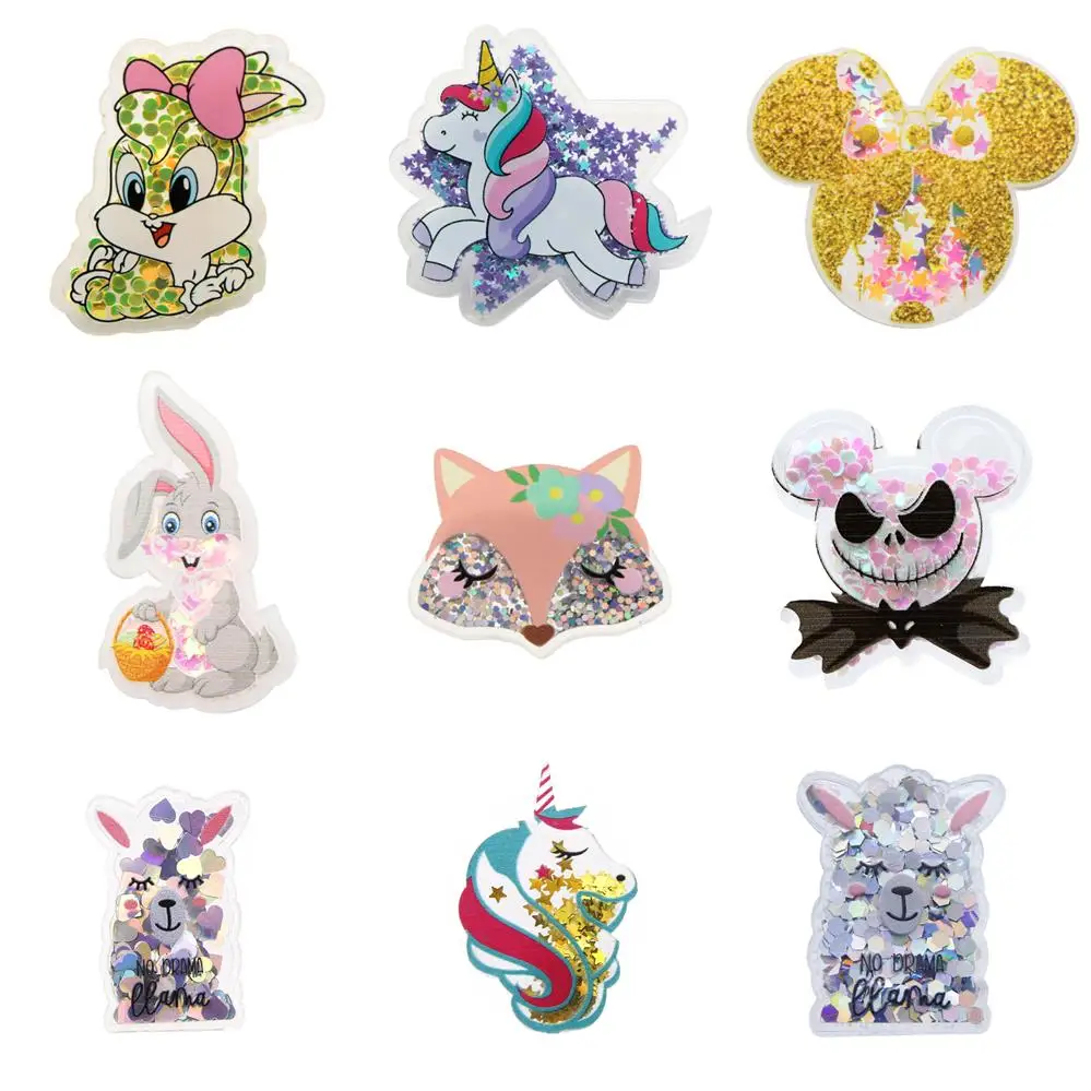 5 с принтом героев мультфильмов зыбучих песков блестками акриловые плоское